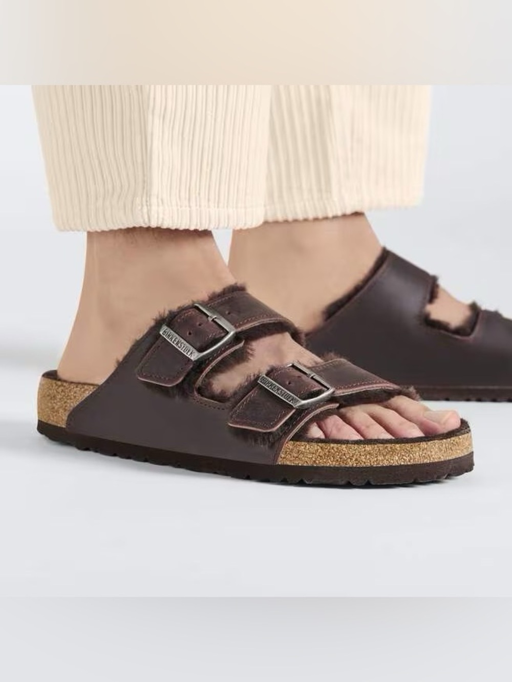 Birkenstock Arizona Shearling Oiled Leather Sz 38 Habana
